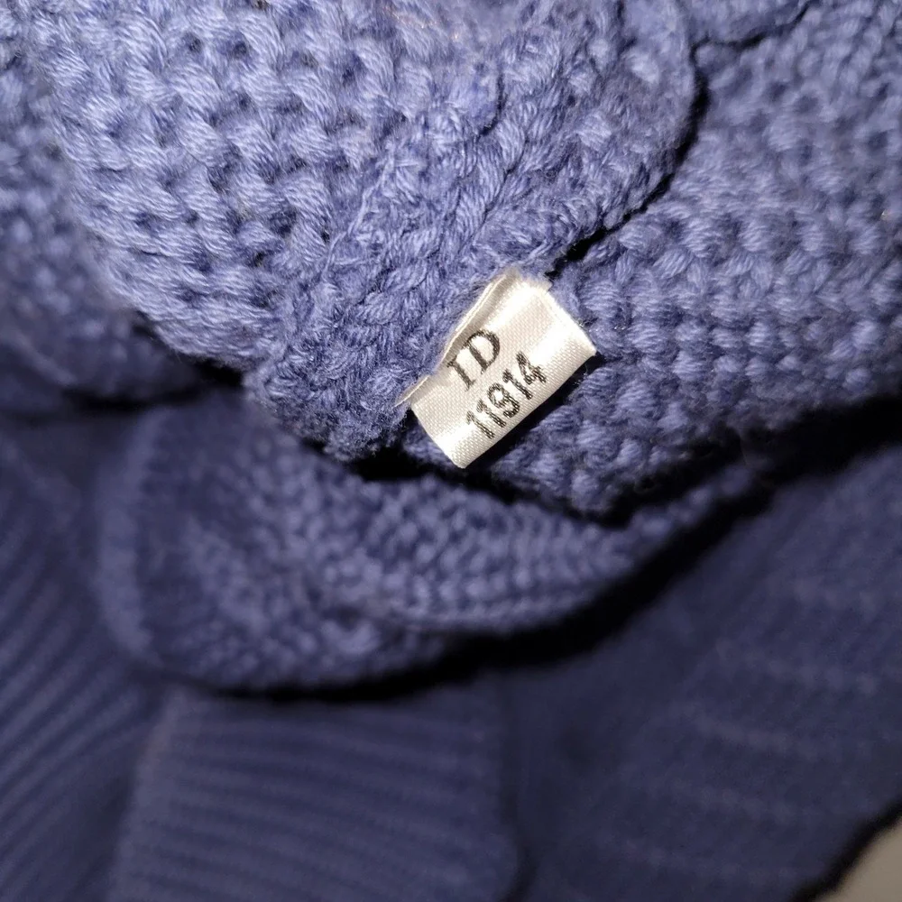 VTG Abercrombie & Fitch Men's Fisherman Chunky Cable Knit Sweater Blue Med *Flaw